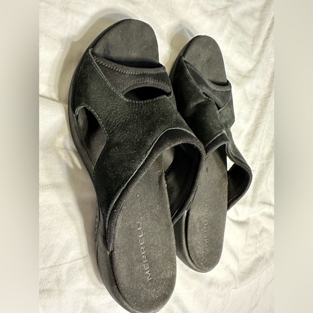 Black Merrell slides slip on palmetto midnight size 9 like new